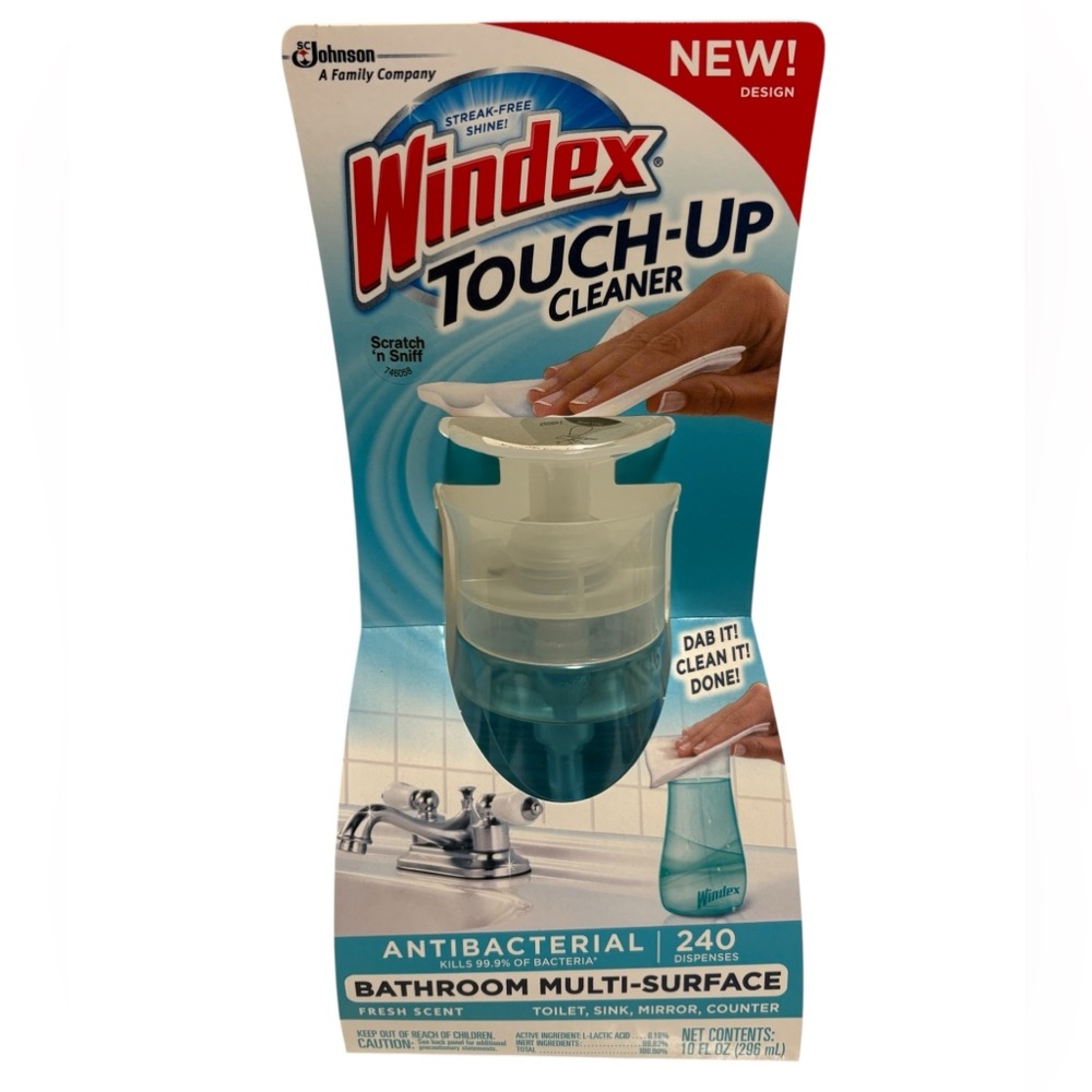 NEW Windex Touch-Up Cleaner Bathroom Multi-Surface Fresh Scent 10 fl oz